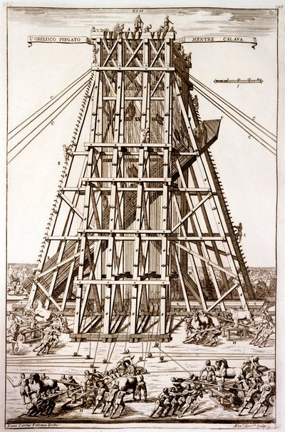 Erecting the Ancient Egyptian Obelisk in St. Peter